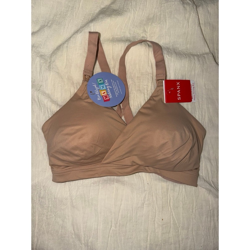 Spanx Bra-llelujah Mama nursing bra beige medium clip straps NEW